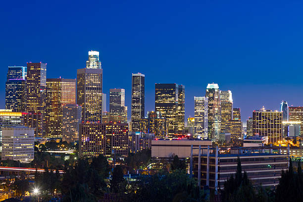 istock Los Angeles Skyline At Night 152133997
