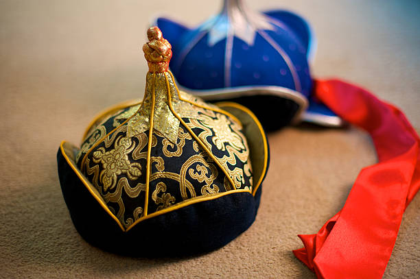 istock Mongolian hats - male and female 152135483