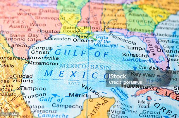 Gulf Of Mexico Stock Photo - Download Image Now - Map, Gulf of Mexico, Gulf Coast States