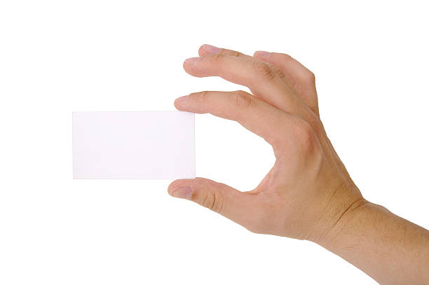 Blank business card with clipping paths Hand holding blank business card with clipping path hand of cards stock pictures, royalty-free photos & images