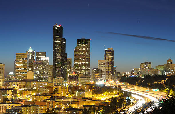 istock Seattle highrise and highway at night 152137312