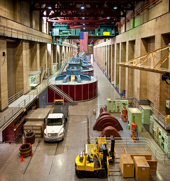 Interior of Hoover Dam stock photo