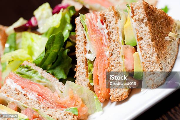 Club Sandwich Stock Photo - Download Image Now - Club Sandwich, Salmon - Seafood, Sandwich