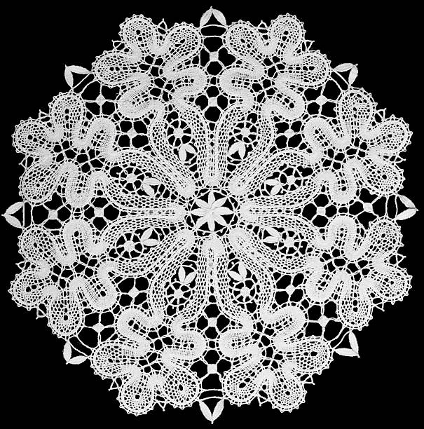 white doily with lace white doily with lace top view lace doily crochet craft product stock pictures, royalty-free photos & images