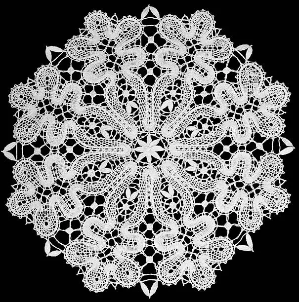 white doily with lace top view