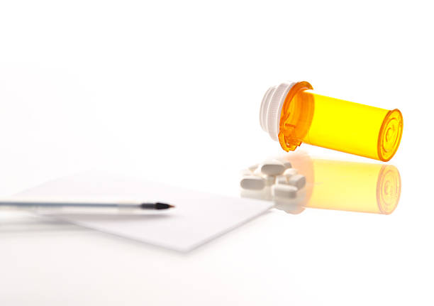 Medicine Bottle, Pills and Prescription stock photo