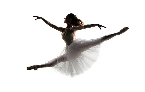 modern style dancer posing on white background