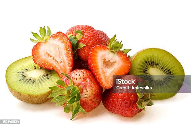 Kiwi And Strawberries Stock Photo - Download Image Now - Berry Fruit, Close-up, Cross Section