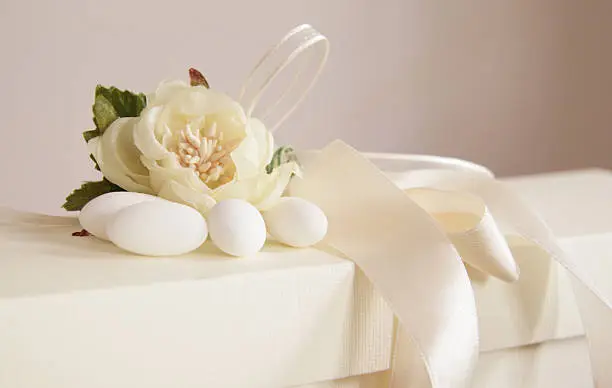 Sugared almond wedding favours, traditionally given as gifts to wedding guests. Wedding Bomboniere