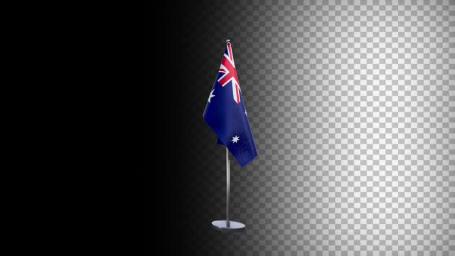 Australian flag - Australia loopable seamless animation + Luma matte channel