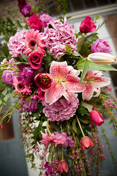 istock Pink and purple flower arrangement 152141630