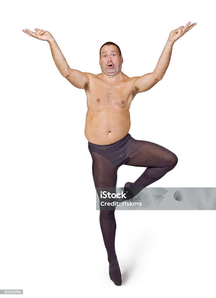 dance master ballet dancer on white background Overweight Stock Photo