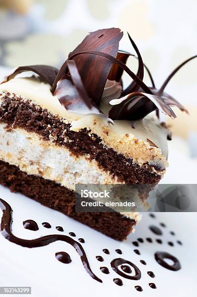 Cake With Black And White Chocolate Stock Photo - Download Image Now - Baked Pastry Item, Beauty, Beige
