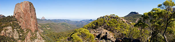 Warrumbungle Panorama A panorama in the Warrumbungles National Park, Australia. warrumbungle national park stock pictures, royalty-free photos & images