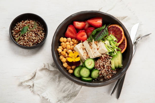 istock Summer buddha bowl, healthy and balanced food. 1521433369