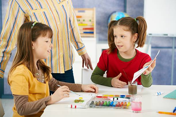 istock Elementary age children painting in classroom 152143364