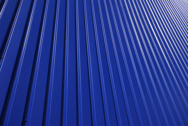Abstract Blue Metal Cladding stock photo