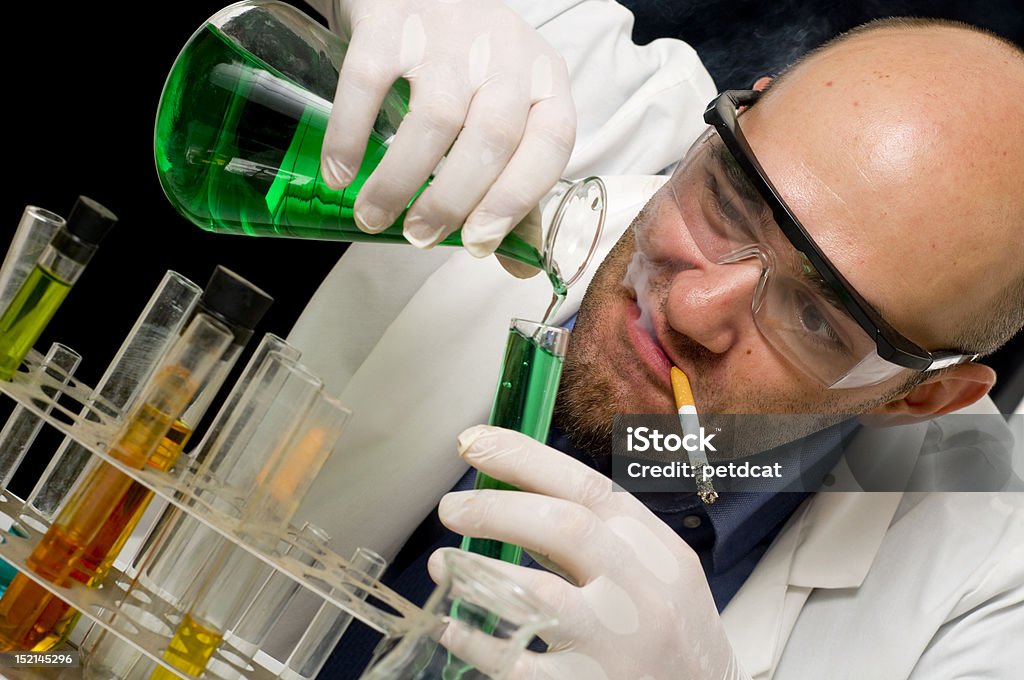 Verrückter Wissenschaftler im Labor - Lizenzfrei Labor Stock-Foto