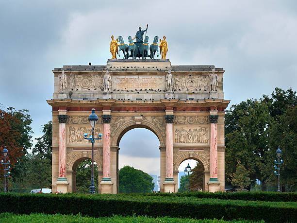 arco di trionfo - arc de triomphe du carrousel foto e immagini stock