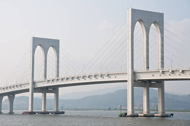 Macao white bridge stock photo