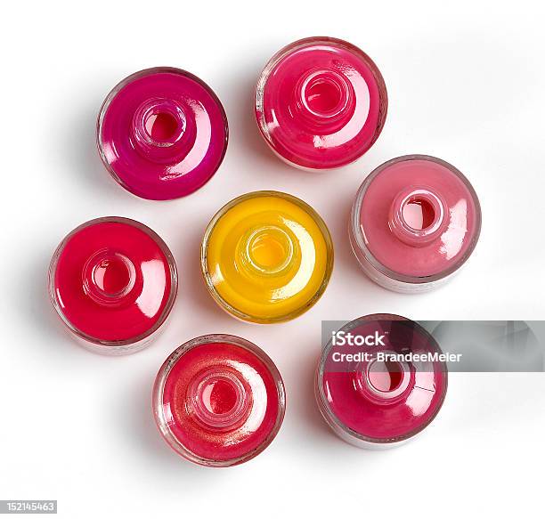 Group Of Nail Polish Bottles Stock Photo - Download Image Now - Aerial View, Beauty Product, Horizontal