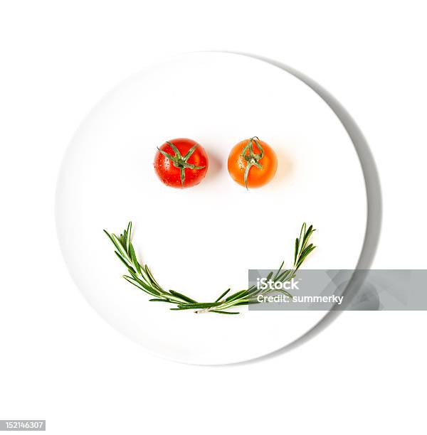 Cherry Tomatoes Making Smiley Face Stock Photo - Download Image Now - Anthropomorphic Smiley Face, Plate, Appetizer