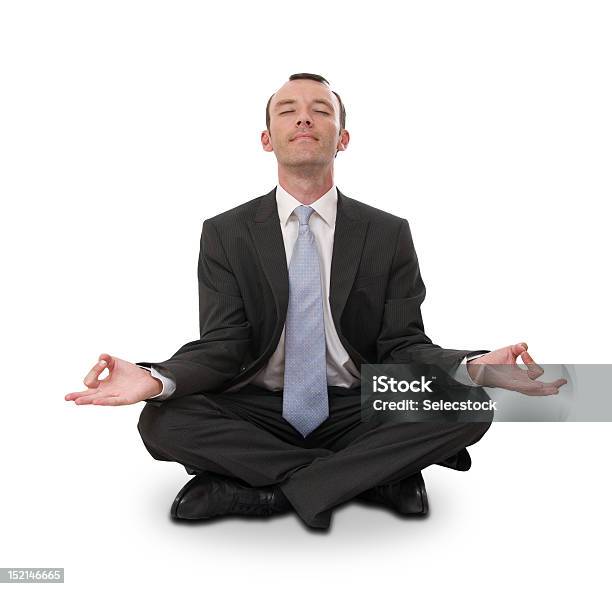 Man In Business Wear Meditating Stock Photo - Download Image Now - Adult, Adults Only, Beautiful People