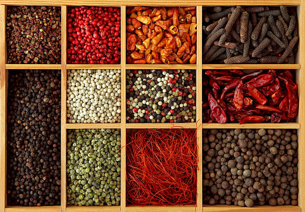 istock Assortment of peppercorns and chili 152146946