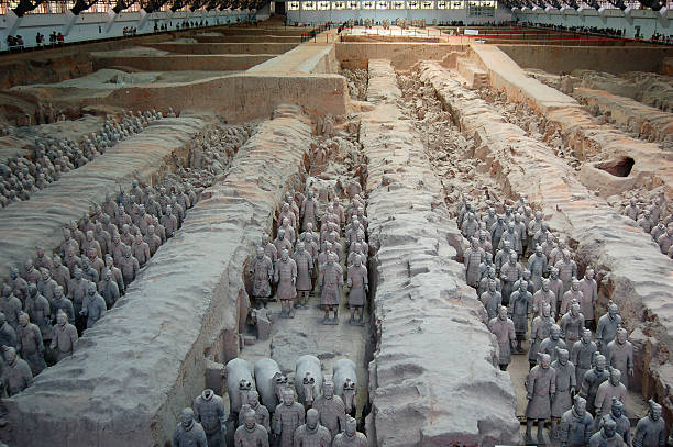 Terra-cotta army in Xi'an stock photo