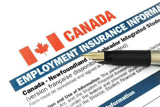 Employment insurance information stock photo