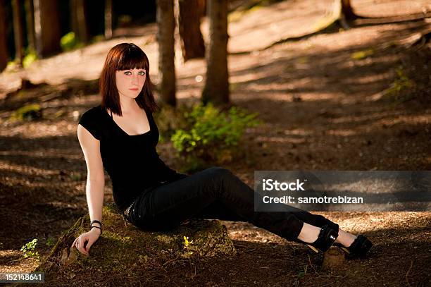 Cute Teenage Girl Resting In Forest Stock Photo - Download Image Now - Adolescence, Adult, Beautiful People