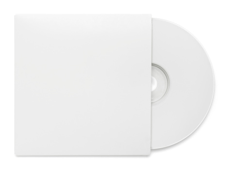 CD dvd blue ray with paper case on a white Ready for Your Own Graphics.