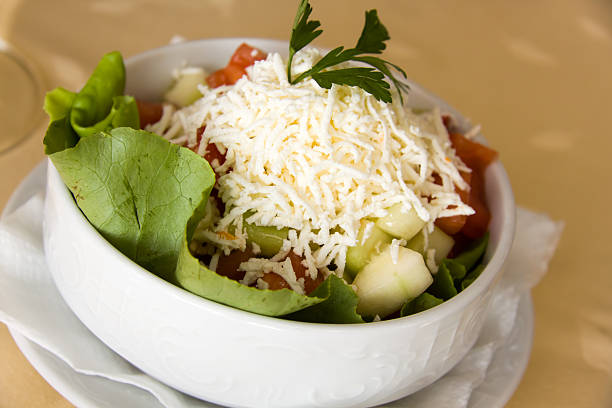mixed vegetables salad and dressing