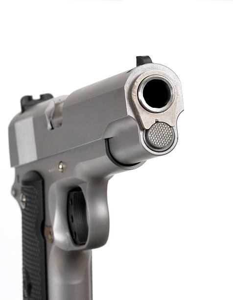 istock Stainless Steel .45 caliber handgun 152149414