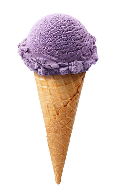 blueberry ice cream stock photo