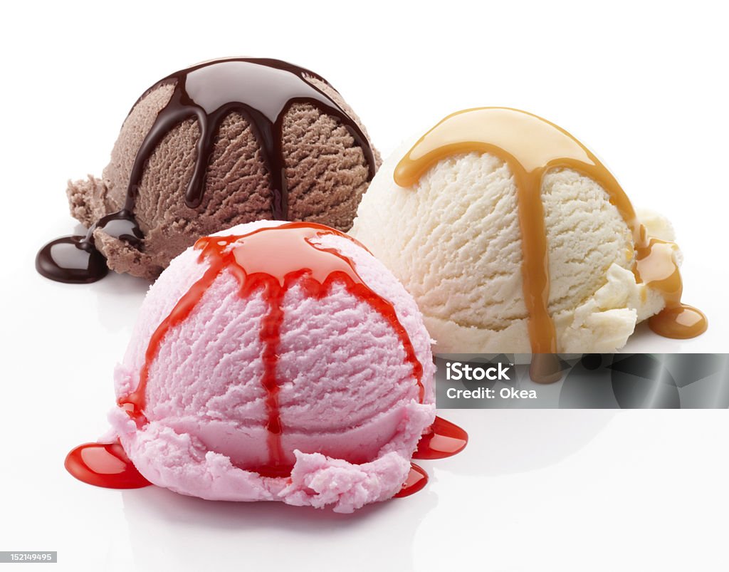 Neapolitanische ice cream - Lizenzfrei Erdbeereis Stock-Foto