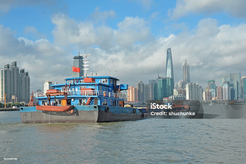 Shanghai Shipping Cargo ship on Yangtze River in Shanghai Shanghai Stock Photo