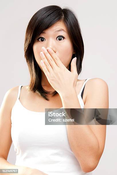 Unbelievable Stock Photo - Download Image Now - Hands Covering Mouth, One Woman Only, Women