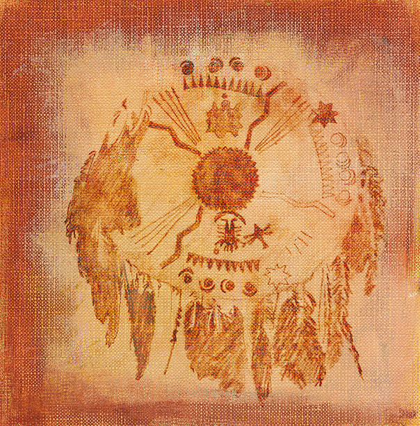 Médecine indien de Native American Man Shield - Photo