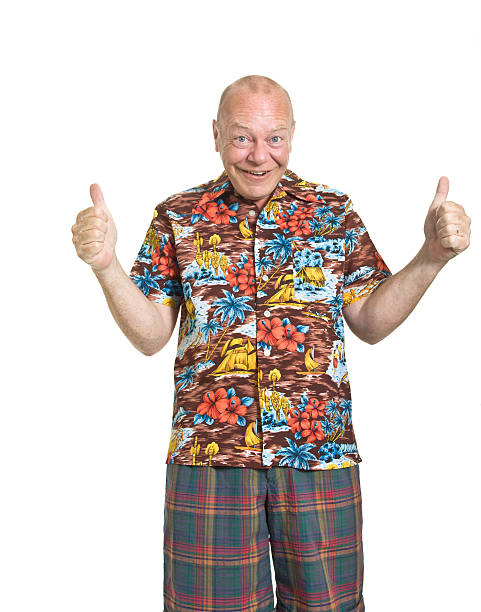 A senior giving a thumbs up before going on a holiday stock photo