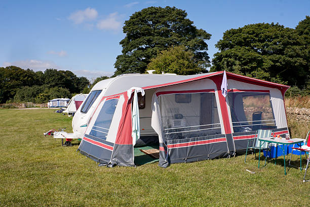 istock Caravans set up for holiday time in rural england. 152151094