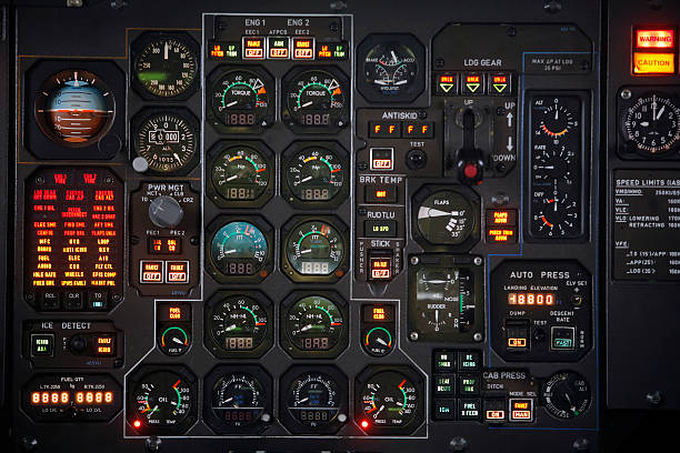 Plane panel Control panel in a plane cockpit cockpit stock pictures, royalty-free photos & images