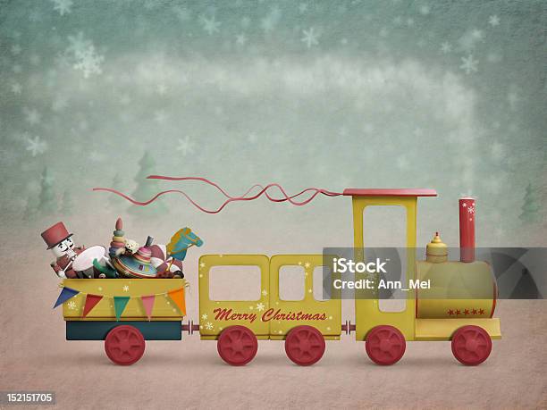 Ilustración de Tren De Navidad y más Vectores Libres de Derechos de Navidad - Navidad, Tren, Juguete