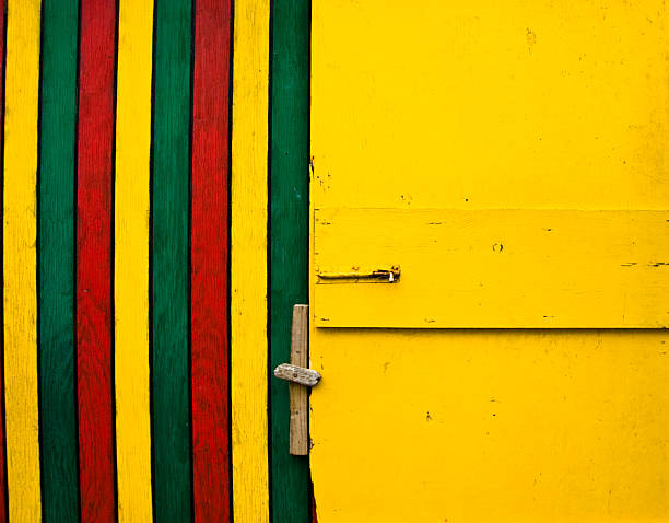 Colorful wooden door stock photo