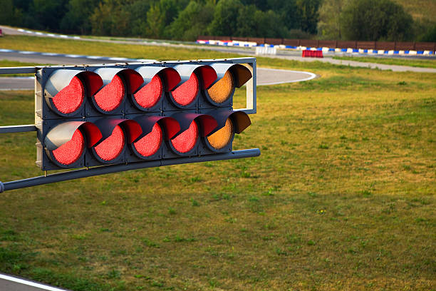 istock traffic light on sport track 152151915