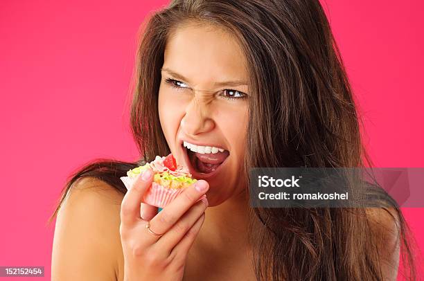 Girl And The Cake Series Stock Photo - Download Image Now - 20-29 Years, Adult, Adults Only