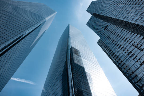 istock Modern skyscrapers low angle view in Midtown Manhattan 1521536594