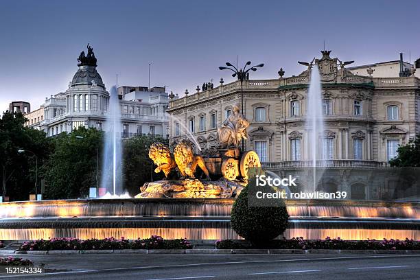 Cibeles Fountain Stock Photo - Download Image Now - Madrid, Night, Fuente de Cibeles