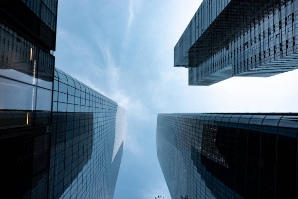 istock Modern skyscrapers low angle view in Midtown Manhattan 1521547039