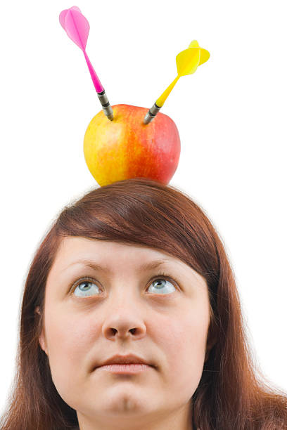 istock Woman and apple with arrows 152157133